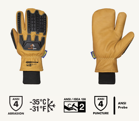 Superior Glove® 361GTLVB Endura® Impact-Resistant Thinsulate Lined Leather Winter Mitts